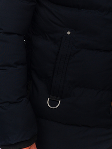 Tamnoplava prošivena muška zimska jakna parka Bolf 7330