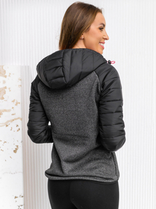 Ženska prijelazna majica-jakna s kapuljačom crna Bolf KSW4005A1