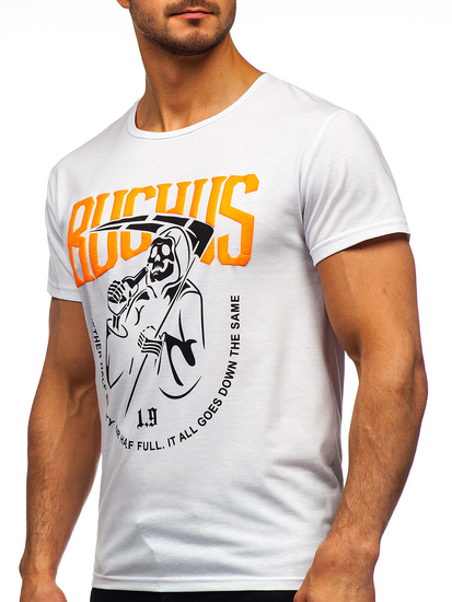 Bijela muška majica s printom Bolf KS2633