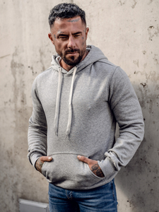 Muška majica kengur s kapuljačom siva Bolf MB001A