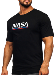 Crna pamučna muška majica s printom Bolf 14749