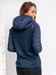 Ženska prijelazna majica-jakna s kapuljačom tamnoplava Bolf KSW4005A1