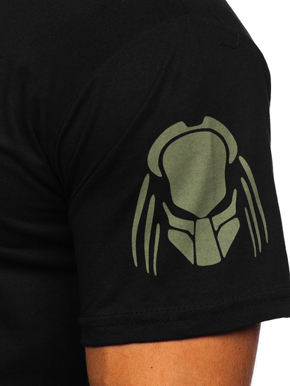 Crna pamučna muška majica s printom Bolf 192379