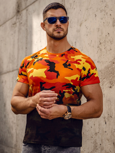 Narančasta muška camo majica s printom Bolf S808A1