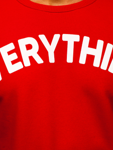 Crvena s printom dukserica muška bez kapuljača Bolf 181905