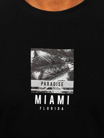 Muška pamučna majica s printom Crna Bolf MPO3500