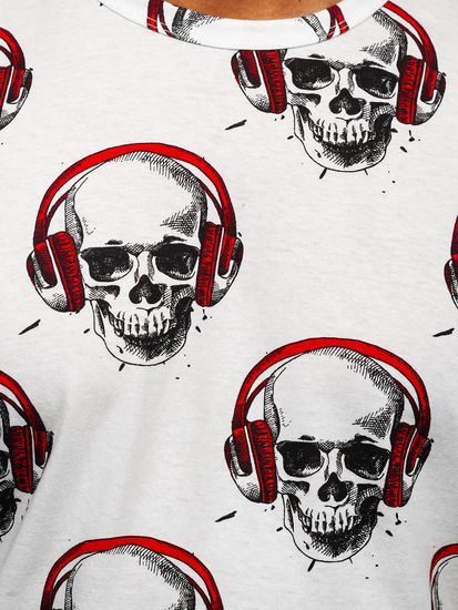 Bijela majica muška s printom Bolf 14919