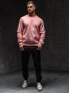 Muška dukserica bez kapuljače svijetloružičasta Bolf 2001A1