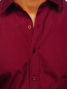 Bordo elegantna muška košulja s dugim rukavima Bolf 1703