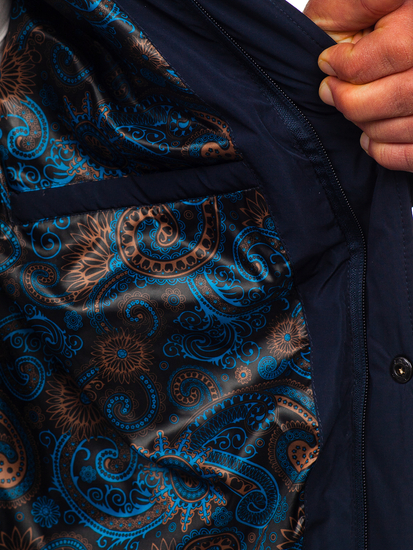 Tamnoplava prošivena prijelazna muška jakna Bolf 5M709