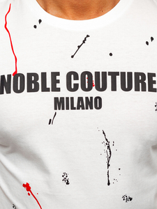 Muška pamučna majica s printom Bijela Bolf MPO3443