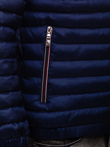 Tamnoplava prošivena prijelazna muška jakna sportska Bolf 6574