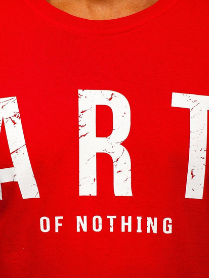 Crvena pamučna muška majica s printom Bolf 1180