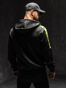 Crna dukserica na zip muška s kapuljačom Bolf 27B8120