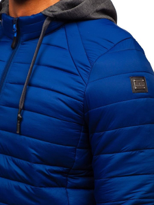 Jakna muška prijelazna sportska tamnoplava Bolf AB033