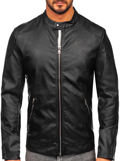 Crna kožna jakna muška Bolf 11Z8027