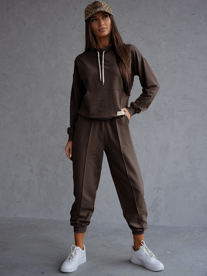 Ženski dvodijelni trenirke komplet čokoladni Bolf 82162