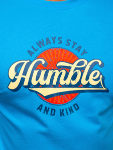 Muška pamučna majica s printom Plava Bolf MPO3531