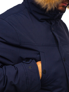 Jakna muška zimska parka tamnoplava Bolf 1972