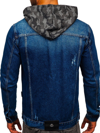 Tamnoplava jakna od trapera muška s kapuljačom Bolf RB9824-1