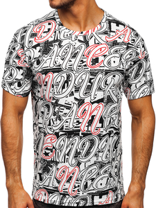 Bijela majica muška s printom Bolf 14906