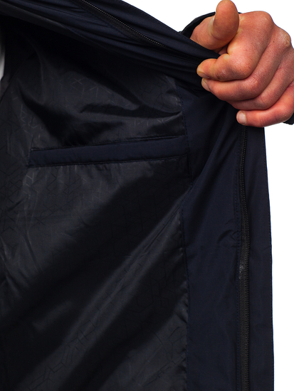 Tamnoplava prošivena muška prijelazna jakna Bolf 22M305