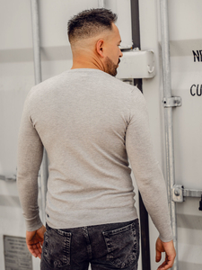 Melanž muški pulover s V-izrezom Bolf YY03