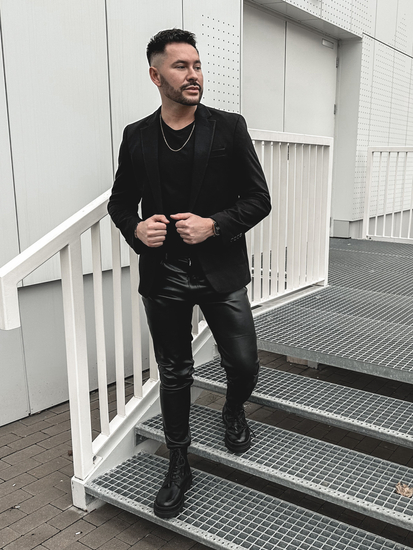 Crni elegantni muški sako Bolf 1652A