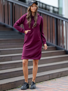 Ženska sportska haljina s kapuljačom bordo Bolf 523