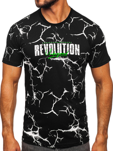 Crna pamučna muška majica s printom Bolf 14717