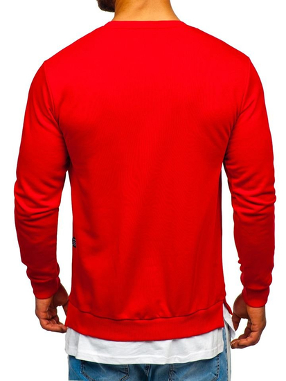 Dukserica mučka bez kapuljače s printom crvena Bolf 11114