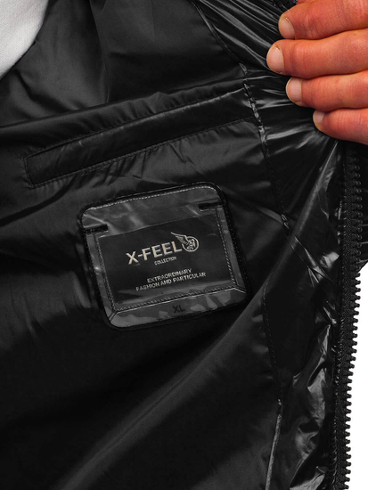 Crna prošivena muška zimska jakna Bolf 9981