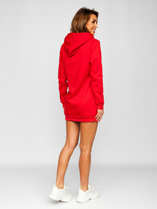 Crvena ženska duga majica s kapuljačom Bolf YS10003-A