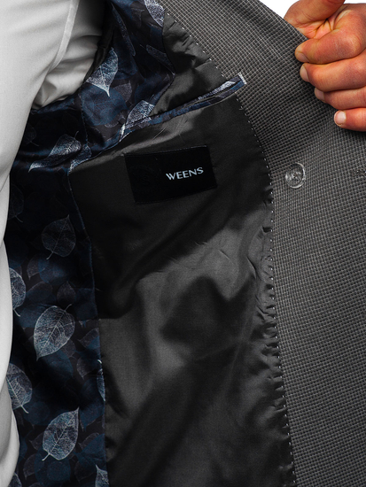 Sivo muški ležerni sako na dvostruko kopčanje Bolf 004