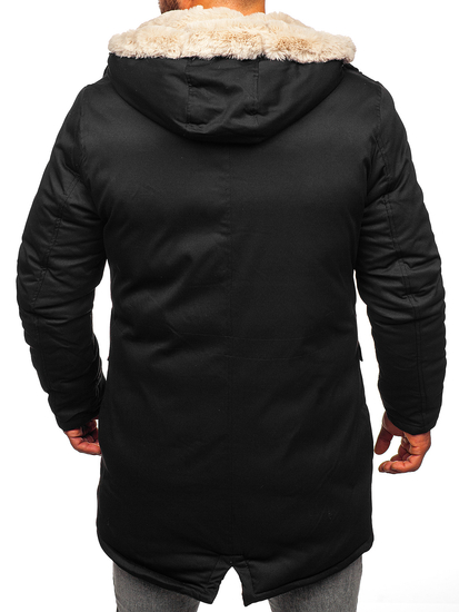 Crna muška zimska jakna parka Bolf 22M37