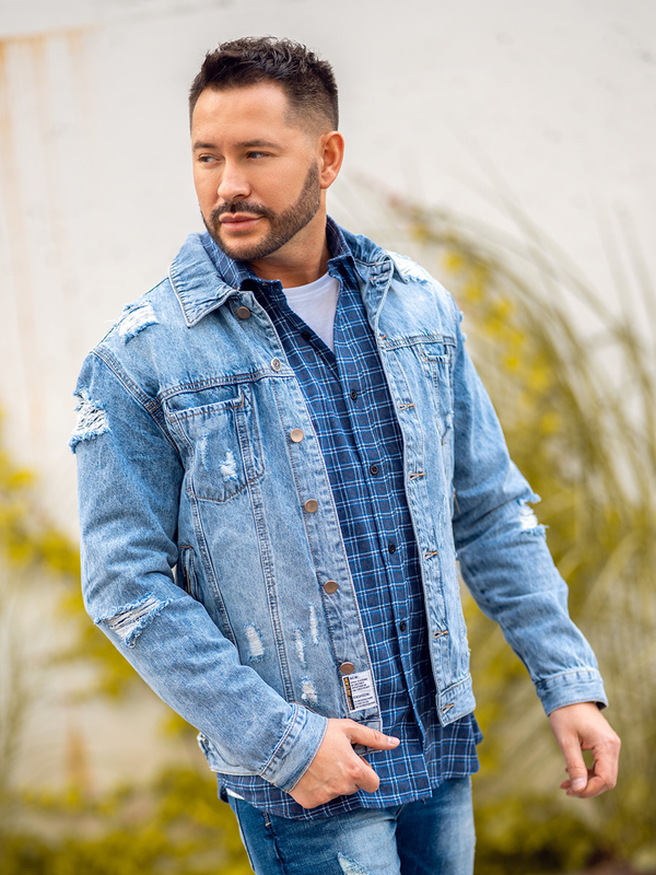 Svijetloplava traper muška jakna Bolf MJ501BC