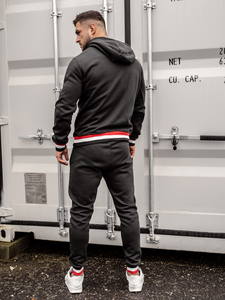 Crna trenirka muška s kapuljačom Bolf 8C60