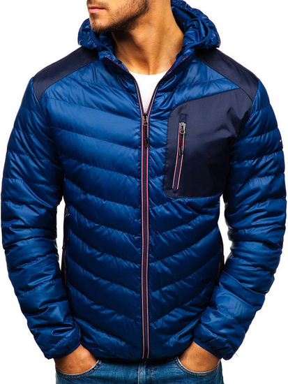 Jakna muška prijelazna sportska tamnoplava Bolf 1901