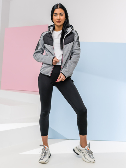 Ženska prijelazna majica-jakna s kapuljačom siva Bolf KSW4007