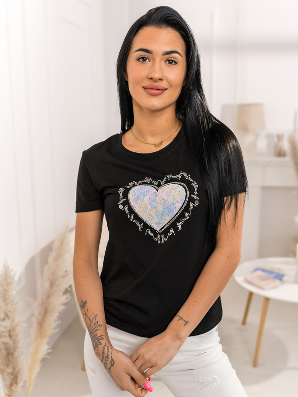 Ženska majica s printom Crna Bolf 95T2510