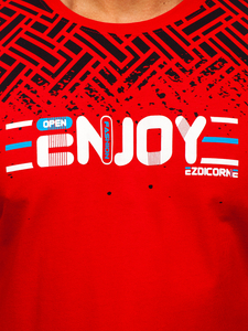 Crvena pamučna muška majica s printom Bolf 14720