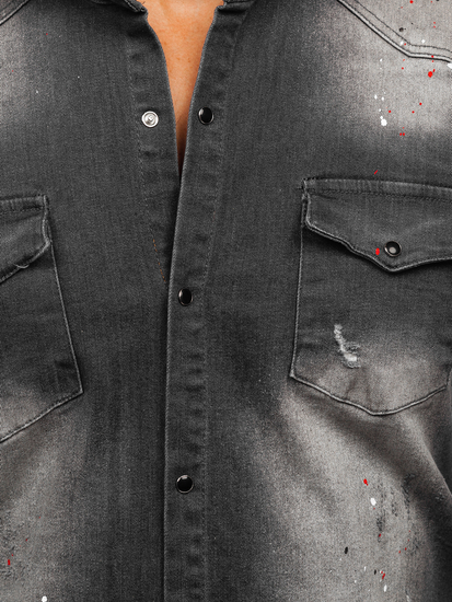 Grafitna košulja muška od trapera dugih rukava Bolf R710