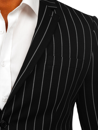 Crno-sivi muški casual sako s uzorkom pruga Bolf 1652