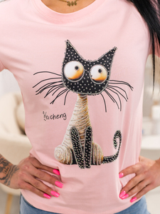 Ženska majica s printom Ružičasta Bolf 95T2515