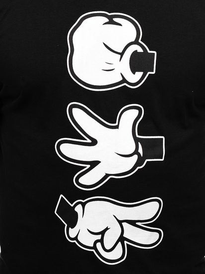 Crna pamučna muška majica s printom Bolf KS1997