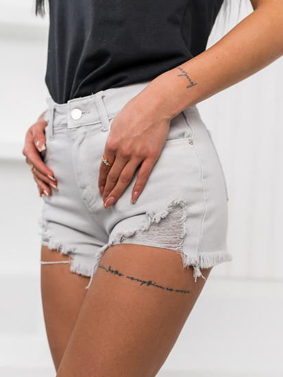 Ženske traper kratke hlače Sivo Bolf A63A