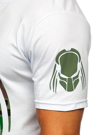 Bijela pamučna muška majica s printom Bolf 192379