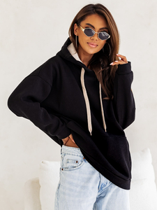 Ženska podstavljena hoodica s kapuljačom crna Bolf 82131