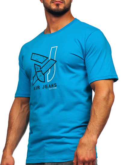 Tirkizna muška pamučna majica Bolf 14769