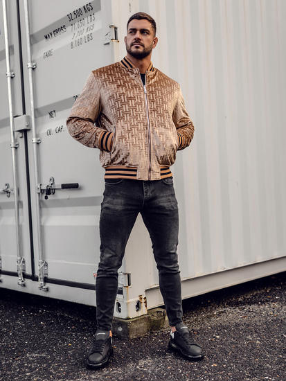 Kamel obostrana muška zimska jakna bejzbolka bomber Bolf 3B105